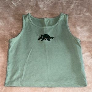 Green Dino tank top